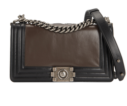 Small Boy Bag, Leather, Brown/Black, 15337430(2021), 3*